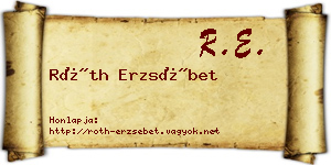 Róth Erzsébet névjegykártya