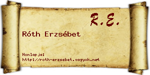 Róth Erzsébet névjegykártya
